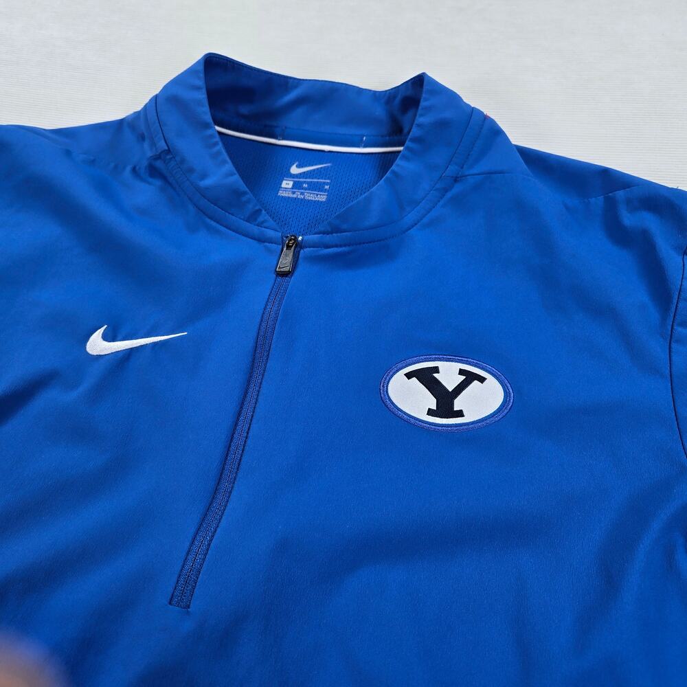 Nike BYU Cougars 1/4 Zip Blue Short Sleeve Vented Pullover Men's Size Medium